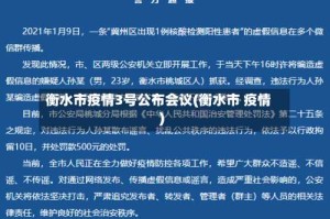 衡水市疫情3号公布会议(衡水市 疫情)