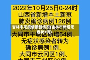 吉林市无疫情最新情况(吉林市新增无症状7例)