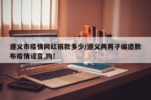 遵义市疫情网红捐款多少/遵义两男子编造散布疫情谣言,拘!