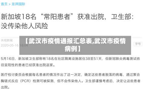 【武汉市疫情通报汇总表,武汉市疫情病例】-第2张图片
